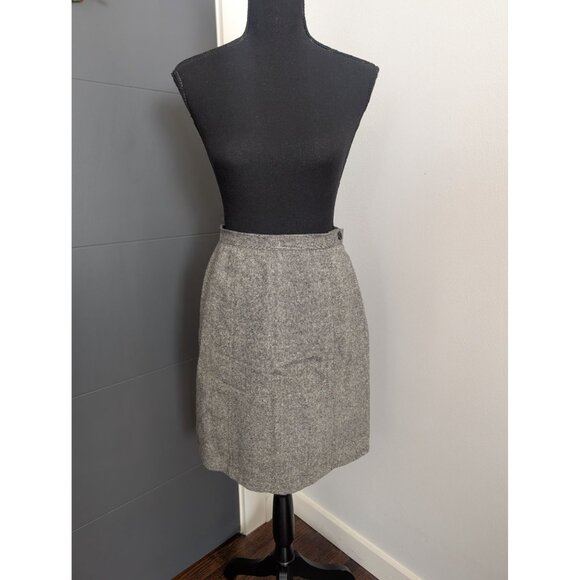 Vintage 90's Talbots Gray Wool Blend Pencil Skirt - 4‎ Made in Hong Kong - Picture 1 of 9